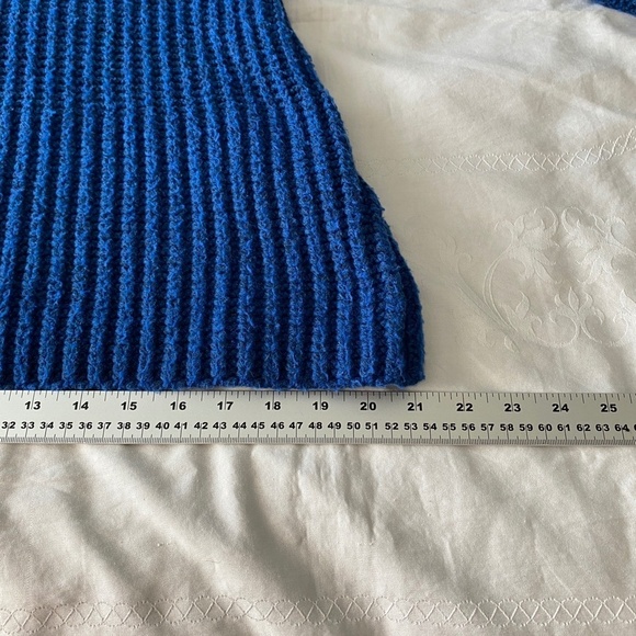 Soaked in Luxury (SAMPLE) Women's Blue Mock Neck Knit LS Sweater Size S/M Flared - Picture 11 of 13